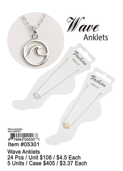 Wave Anklets - 24 Pieces Unit
