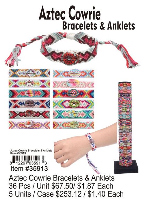 Aztec Cowrie Bracelets & Anklets - 36 Pieces Unit