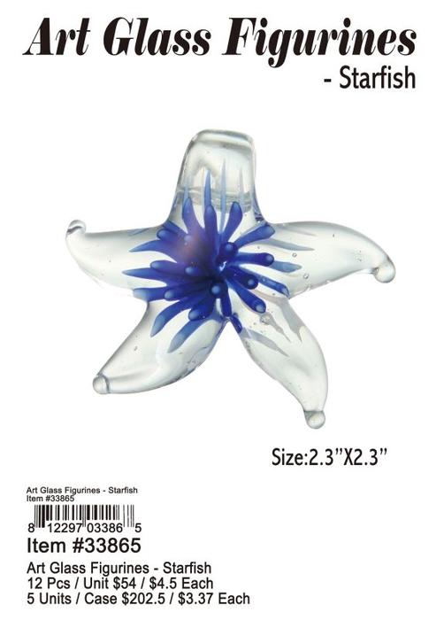Art Glass Figurines-Shark - 12 Pieces Unit