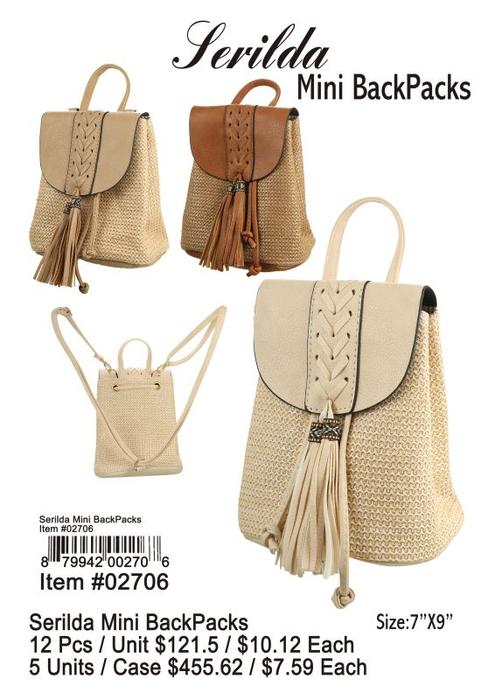 Serilda Mini Backpacks - 12 Pieces Unit