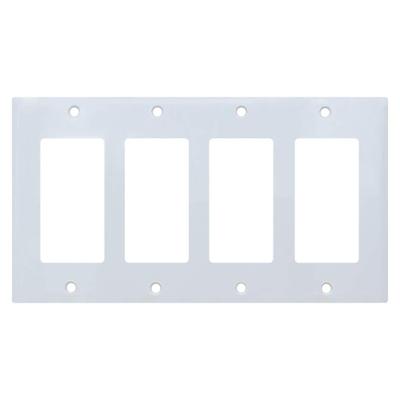 Decorator 4-Gang Wall Plate Cover White