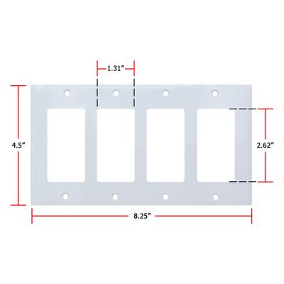 Decorator 4-Gang Wall Plate Cover White