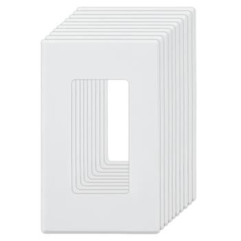 1 Gang Screwless Wallplate Cover White (10 Pack)