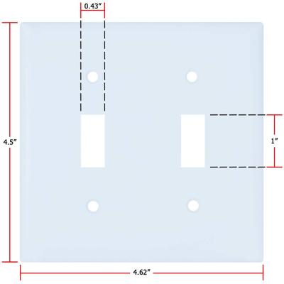 2-Gang Toggle Switch Wall Plate Covers White (10 Pack)