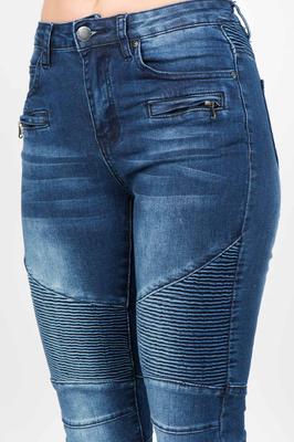 LOW RISE BIKE DENIM JEANS