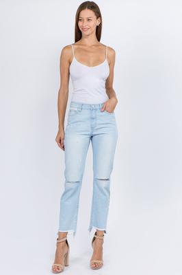 HIGH WAIST STRAIGHT BOYFRIEND JEANS