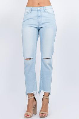 HIGH WAIST STRAIGHT BOYFRIEND JEANS