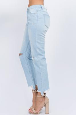 HIGH WAIST STRAIGHT BOYFRIEND JEANS