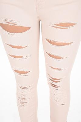 HIGH RISE DESTROYED SKINNY PANTS
