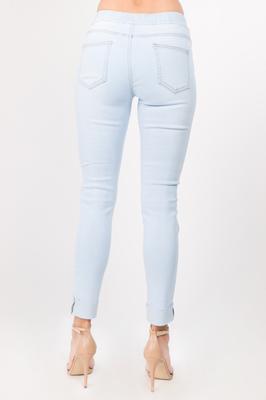 KNEE SLIT FOLD ANKLE DENIM JOGGER
