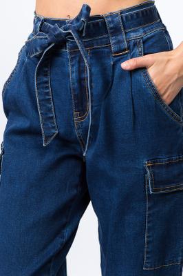 DENIM JOGGER WITH ANKLE TIE
