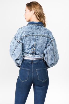 CROPPED DENIM JACKET WITH POCKETS