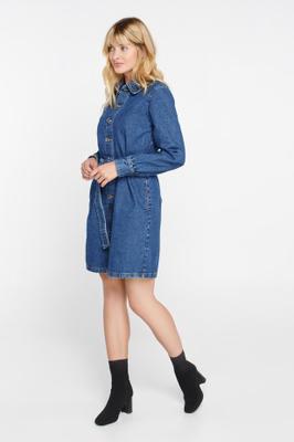 BLUE DENIM MINI DRESS WITH BELTn