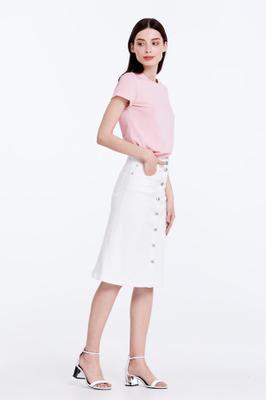 WHITE DENIM SKIRT WITH BUTTONSn