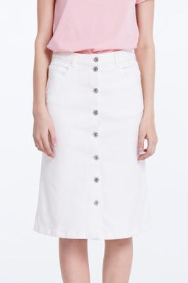 WHITE DENIM SKIRT WITH BUTTONSn