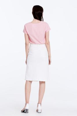 WHITE DENIM SKIRT WITH BUTTONSn