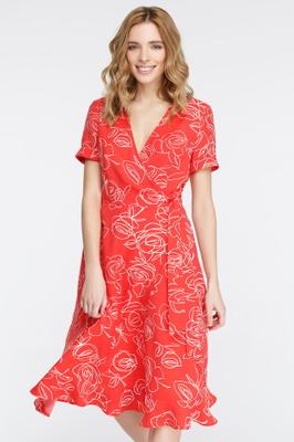 RED DRESS ON THE SMELL WITH RUFFLESn