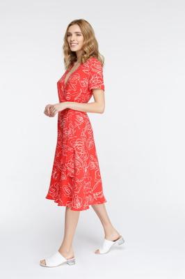 RED DRESS ON THE SMELL WITH RUFFLESn