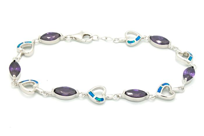 OPBR1002 - Silver Opal Bracelet