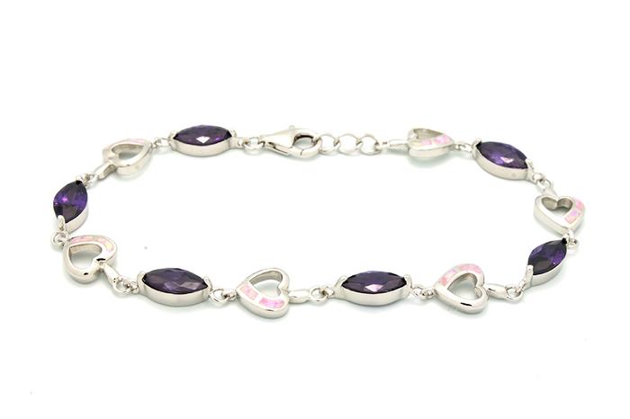 OPBR1003 - Silver Opal Bracelet