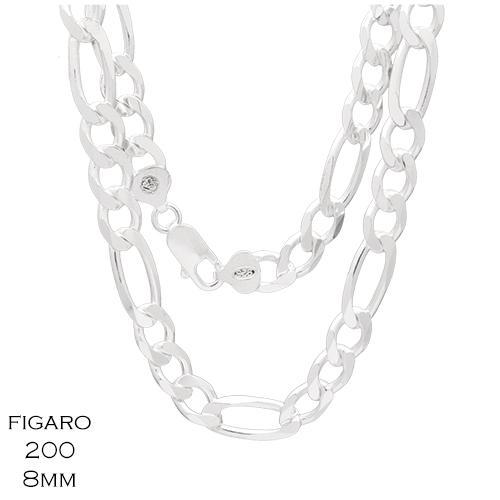 Figaro 200 8.0mm Gauge Chain Necklace