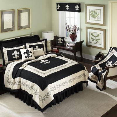 Eurosham & Bedskirt, Black Night - Gathered