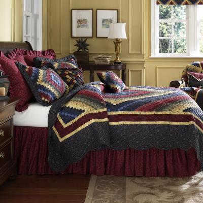 Eurosham & Bedskirt, Rooster Red - Gathered