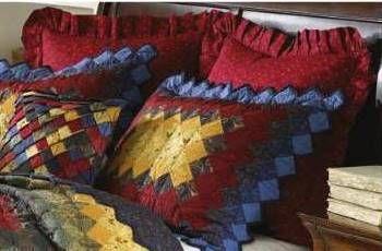 Eurosham & Bedskirt, Rooster Red - Gathered