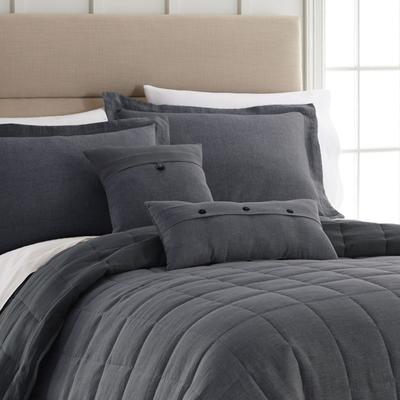 Dark Blue Linen Bedding Collection
