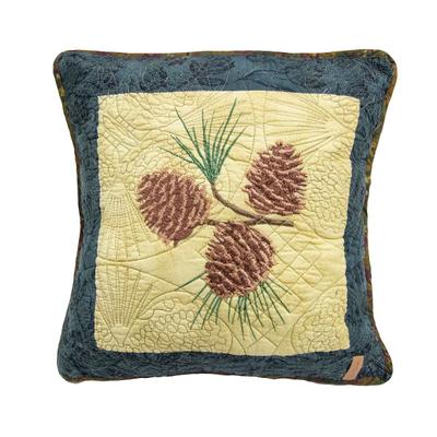 Dec Pillow, Cabin Raising PC (pine cone)