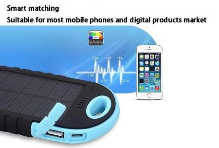 SOLAR POWER BANK BLUE