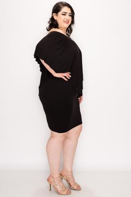 junior off shoulder layer dress