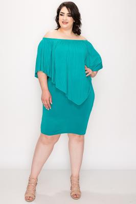 junior off shoulder layer dress