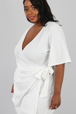 Surplice Bow Wrapped Romper