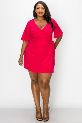 Surplice Bow Wrapped Romper
