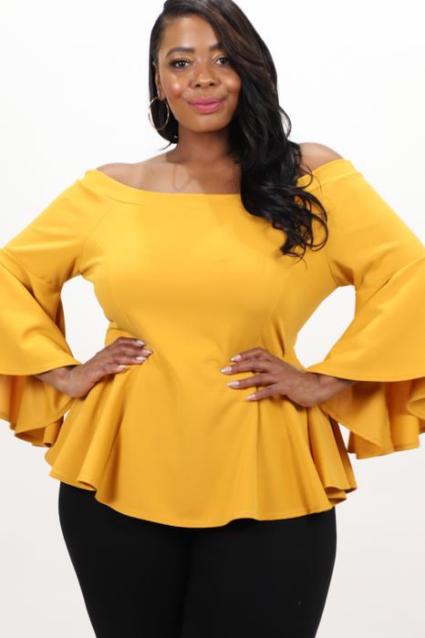 Off The Shoulder Bell Sleeves Top