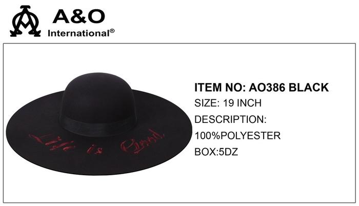Life is Good Sueded Floppy Hat Black