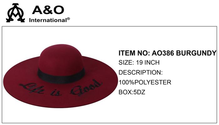 Life is Good Sueded Floppy Hat Burgundy