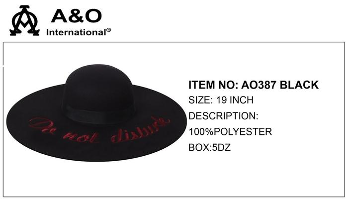 Do Not Disturb Sueded Floppy Hat Black