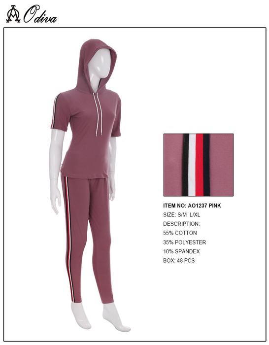 Soft Hoodie Leggings Set Pink S/M