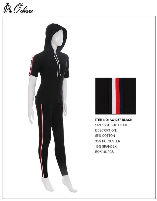 Soft Hoodie Leggings Set Black S/M