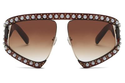 S6001 - Women Fashion Shield Oversize Semi-Rimless Sunglasses