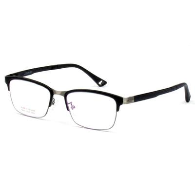 8897 Rectangular Half Frame Horn Rimmed Prescription Glasses