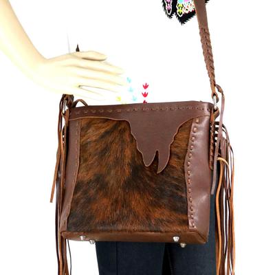 LEA-6050 Delila 100% Genuine Leather Hair-On Hide Collection Crossbody