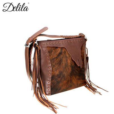 LEA-6050 Delila 100% Genuine Leather Hair-On Hide Collection Crossbody