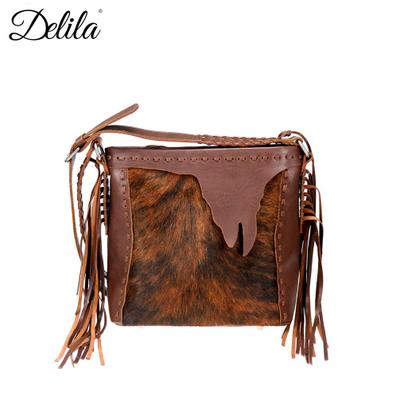 LEA-6050 Delila 100% Genuine Leather Hair-On Hide Collection Crossbody