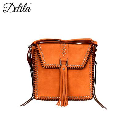 LEA-6045 Delila 100% Genuine Leather Collection Messenger Bag