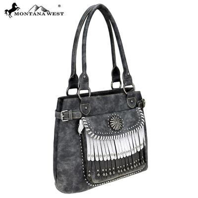 MW708D-8307 Montana West Concho/Fringe Collection Tote Bag
