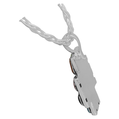 THE COLORFUL STONE CROSS PENDANT NECKLACE | WIDE