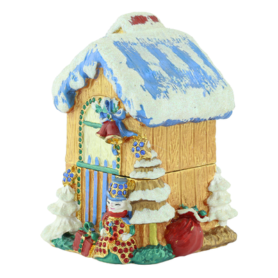 THE CRYSTAL CHRISTMAS HOUSE TRINKET BOX | BLUE